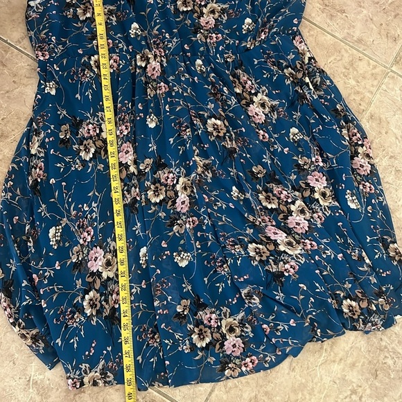 Torrid Floral Blue Midi Dress Size 5X - Picture 6 of 7